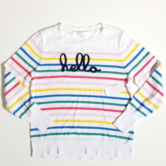 hello striped sweater